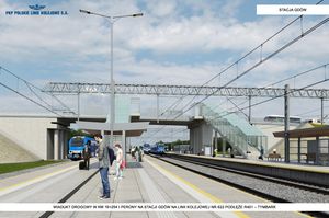 Wizualizacja wiaduktu drogowego i peronów na stacji Gdów na linii kolejowej nr 622 Podłęże R401 - Tymbark (1)