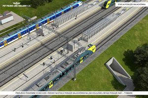 Wizualizacja przejścia podziemnego i peronów na stacji Podłęże Balachówka na linii kolejowej nr 622 Podłęże R401 - Tymbark (2)