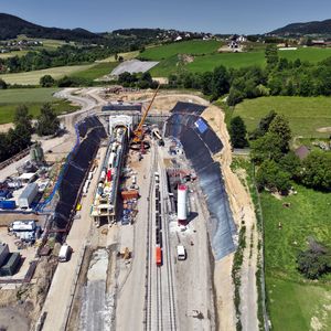Miejsce pracy maszyn TBM, widok z lotu ptaka, fot. Krzysztof Dzidek (2)