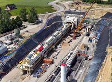 Miejsce pracy maszyn TBM, widok z lotu ptaka, fot. Krzysztof Dzidek (3)