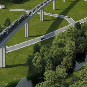 Wizualizacja estakady kolejowej w Łososinie Górnej (1)