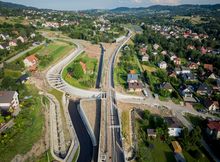 Wiadukt kolejowy w Limanowej - widok z góry