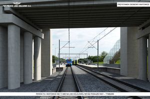 Wizualizacja peronu przystanku osobowego Wiatowice na linii kolejowej nr 622 Podłęże R401 - Tymbark (1)