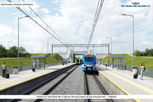 Wizualizacja peronu przystanku osobowego Wiatowice na linii kolejowej nr 622 Podłęże R401 - Tymbark (2)