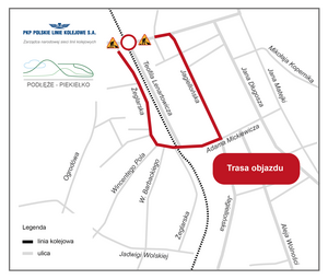 Mapa objazdu w Nowym Sączu