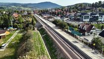 Zmodernizowany przystanek kolejowy Rabka-Zdrój, widok z lotu ptaka, fot. Piotr Hamarnik (1)