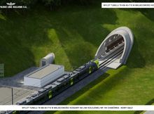 Wizualizacja wylotu tunelu kolejowego w miejscowości Koszary
